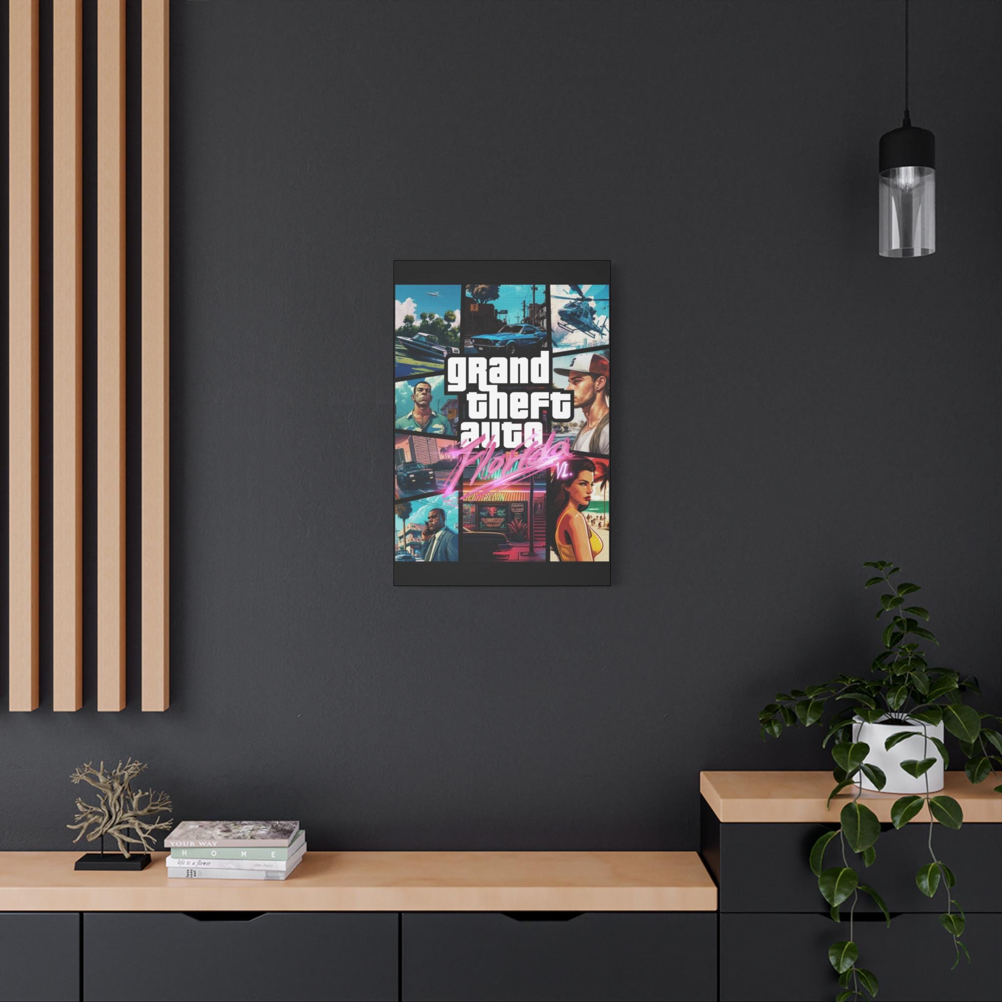 Grand Theft Gaming Miami Poster Canvas VI