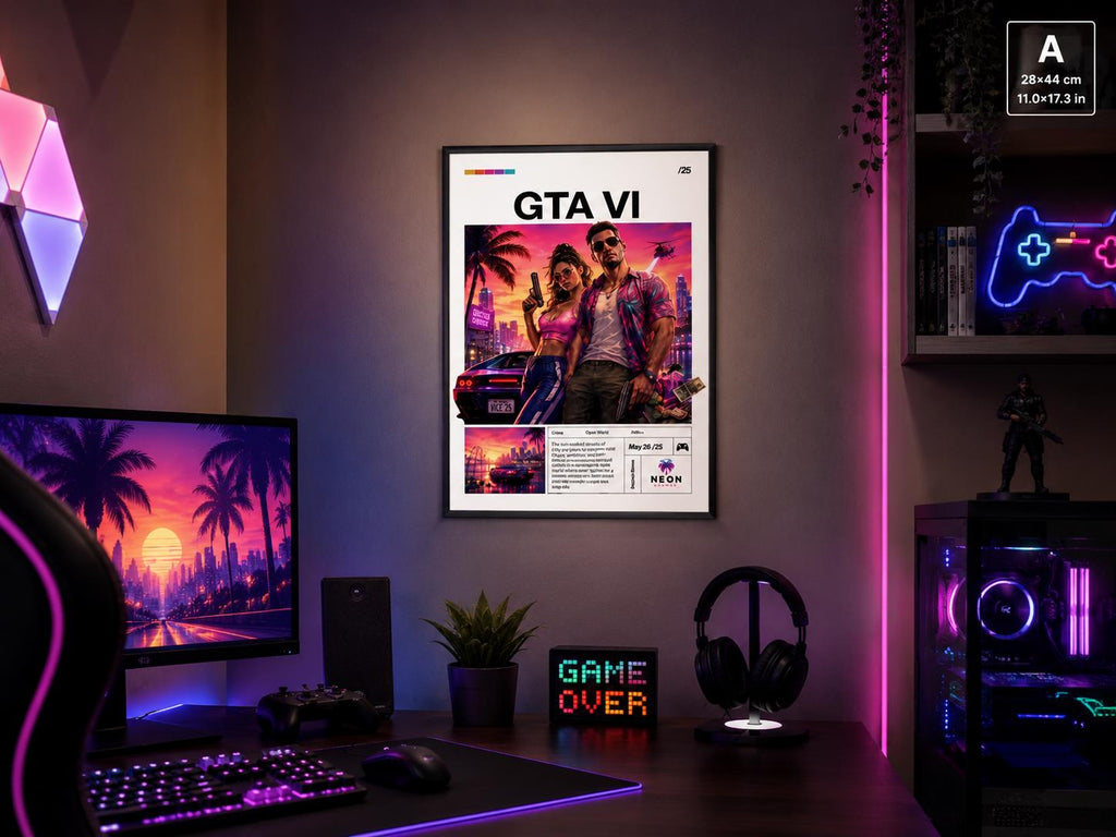 Grand Theft Gaming Original Poster, Gaming Room Artwork VI