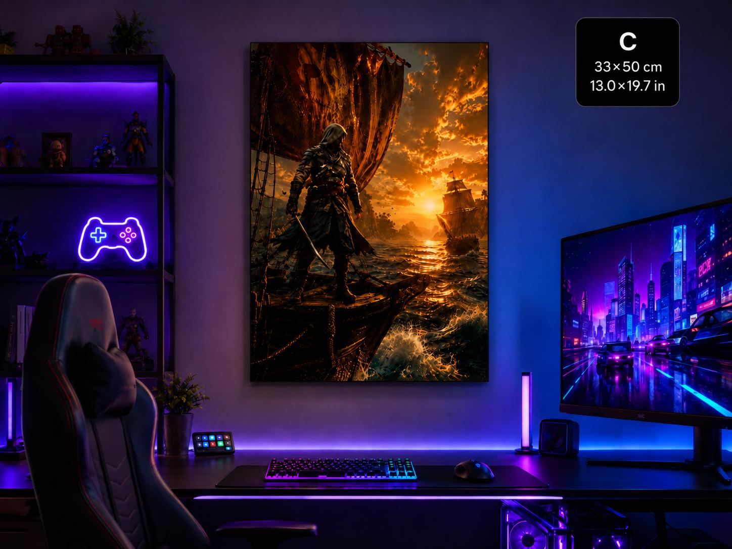 Pirate Adventure Poster | Gaming Inspired Wall Art | Black Flag
