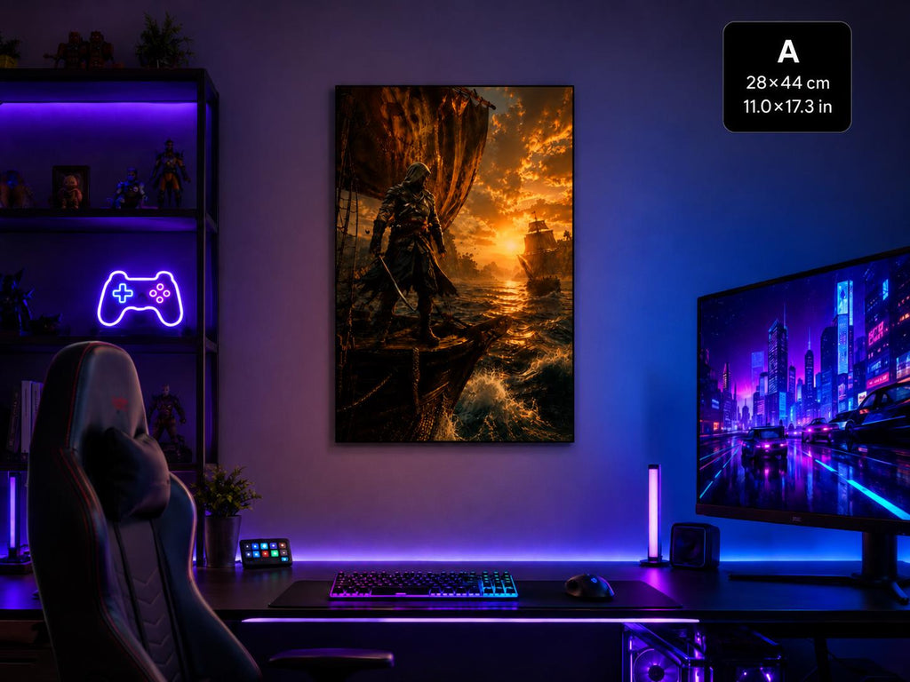 Pirate Adventure Poster | Gaming Inspired Wall Art | Black Flag