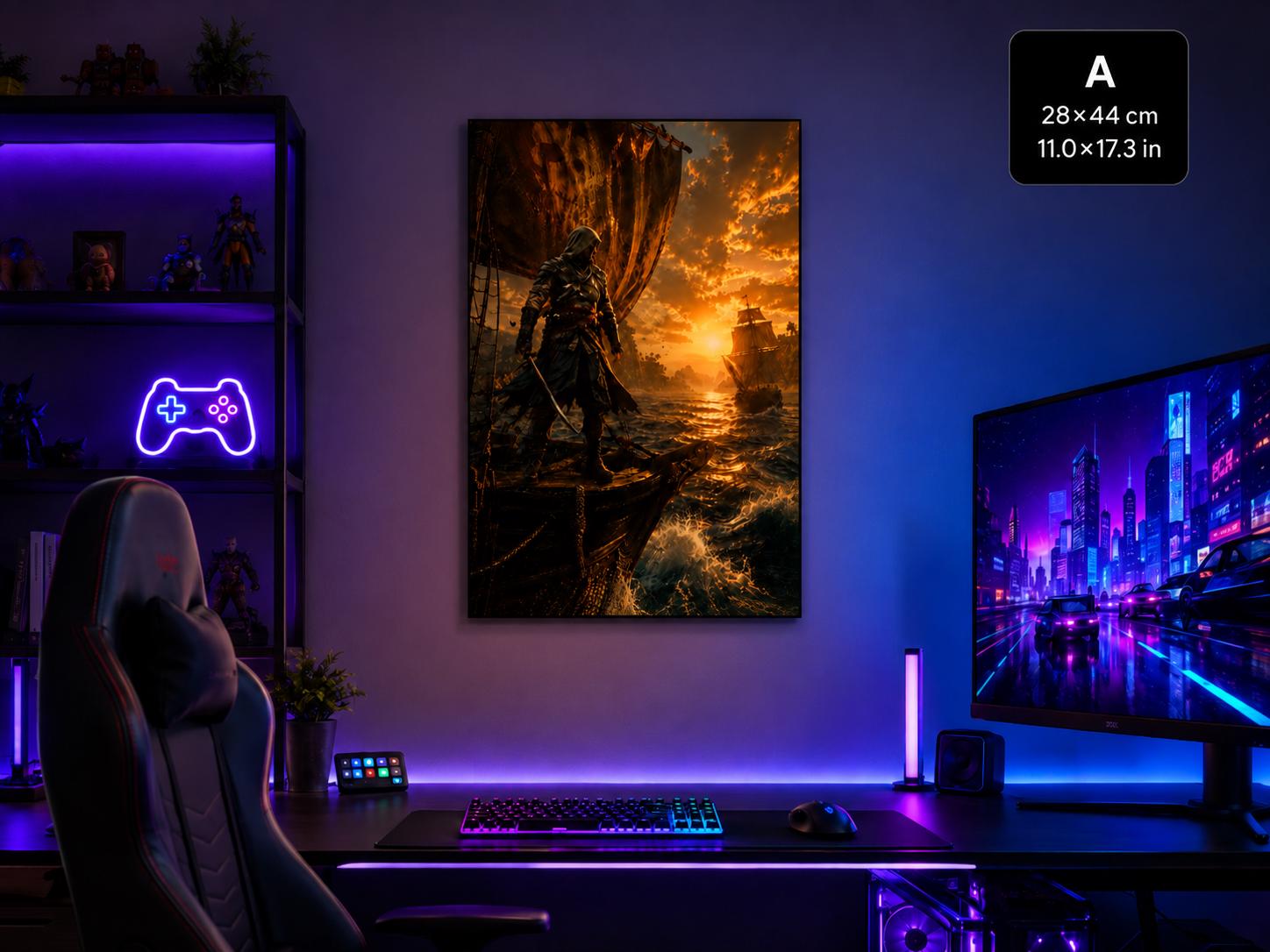 Pirate Adventure Poster | Gaming Inspired Wall Art | Black Flag