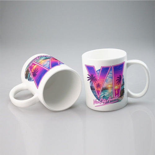 Neon City Ceramic Mug | Synthwave Gaming 11oz Cup