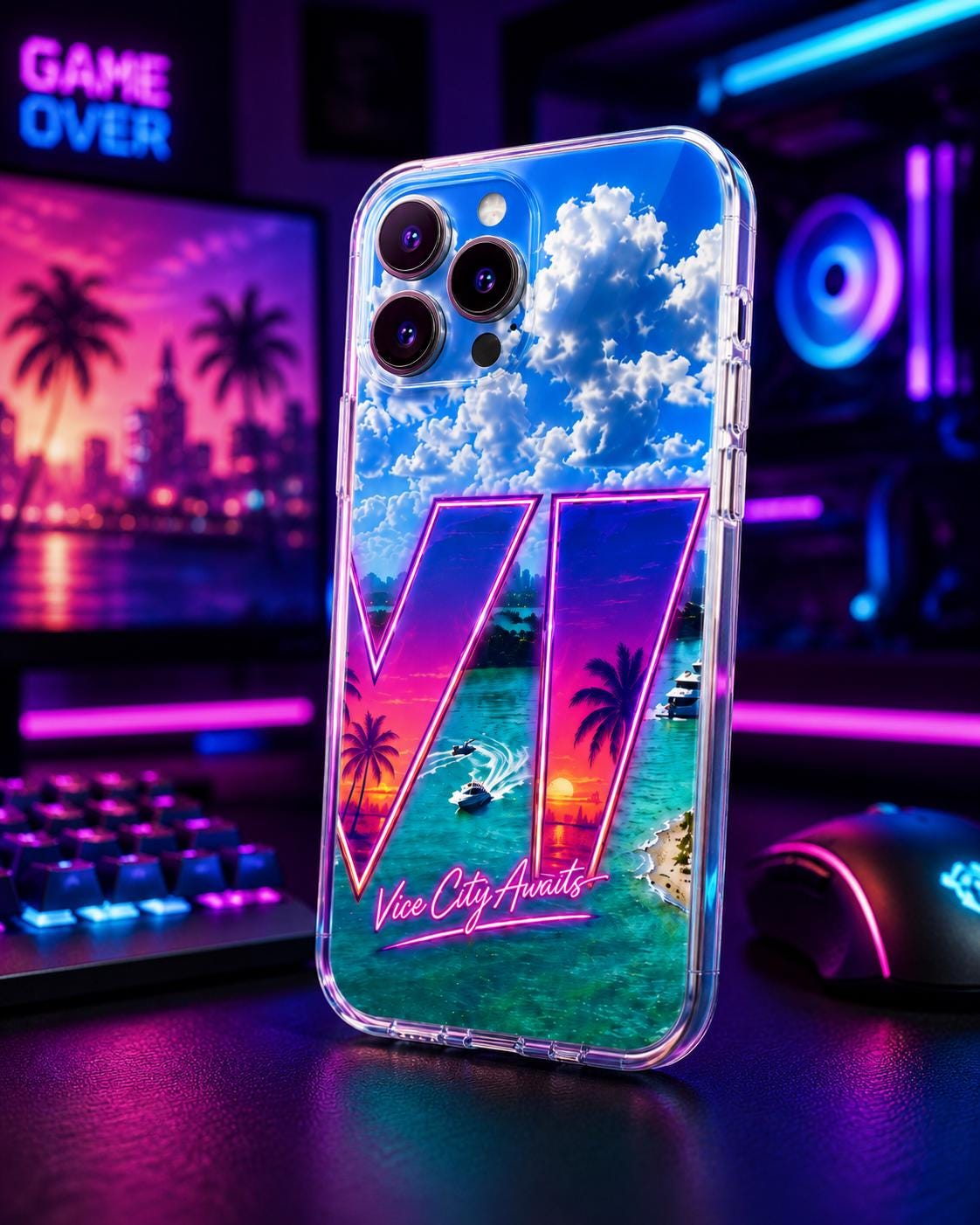 Grand Theft Gaming VI iPhone 16 Series Mobile Phone Case | TPU | Vice City Awaits !