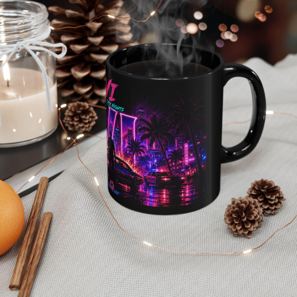 Vice City Nights neon retro wave Mug | 11oz or 15oz black mug