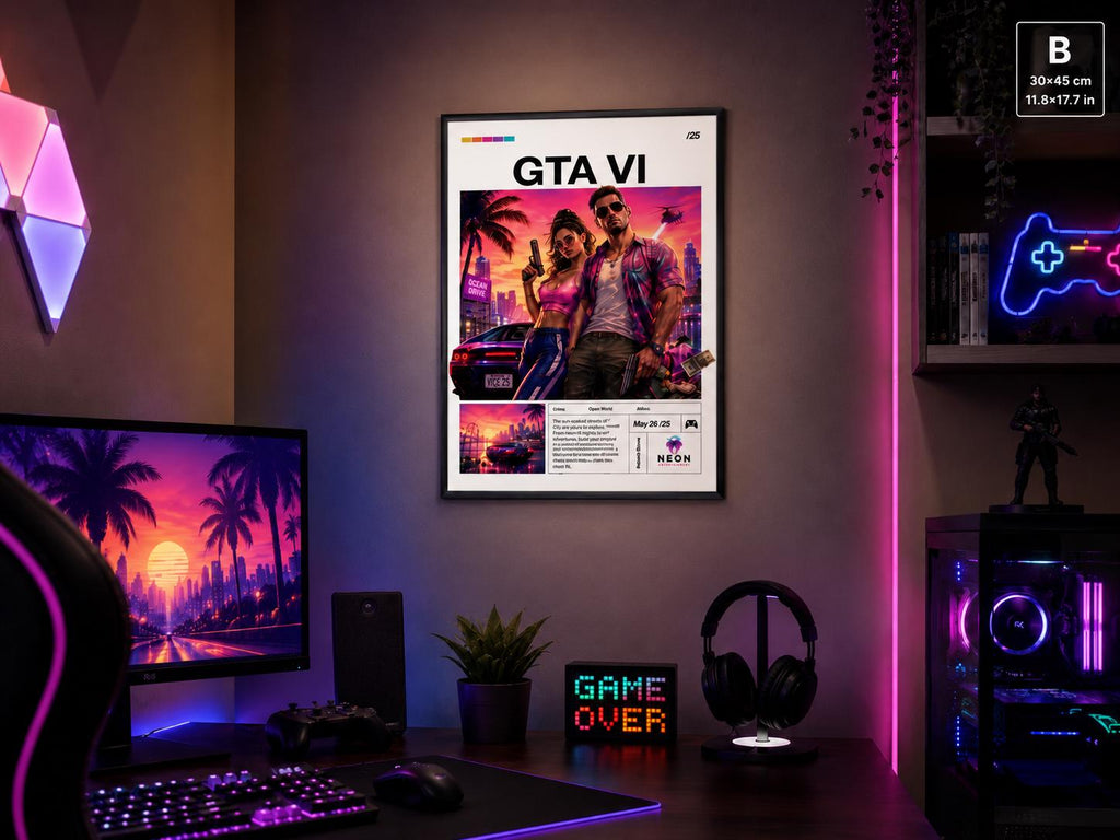 Grand Theft Gaming Original Poster, Gaming Room Artwork VI
