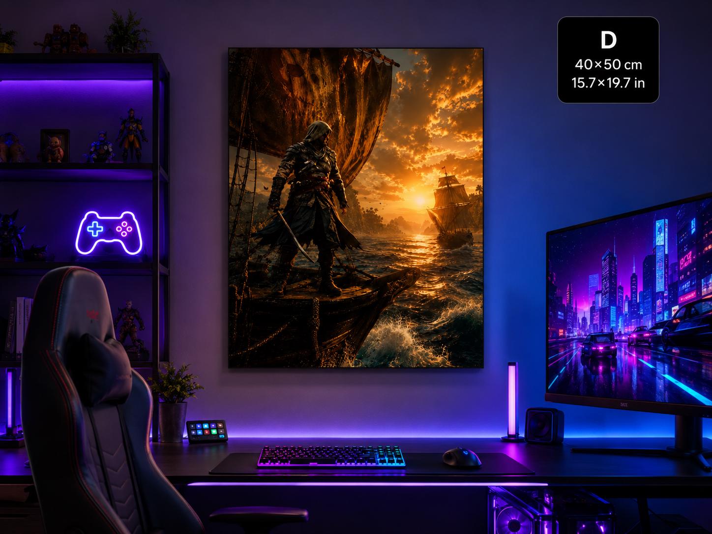 Pirate Adventure Poster | Gaming Inspired Wall Art | Black Flag