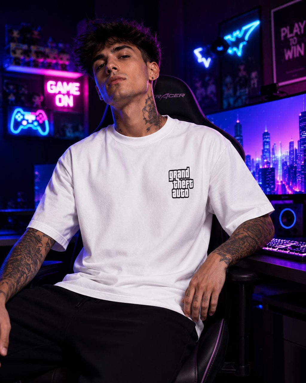 Grand Theft Gaming Unisex Oversized T-shirt, Retro