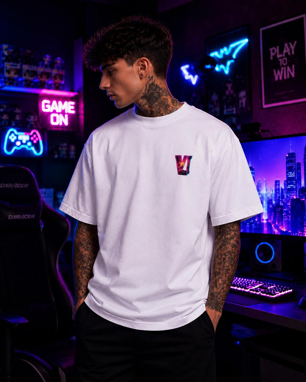 Grant Theft Gaming Unisex Heavyweight Tee | Vice Nights VI t-shirt