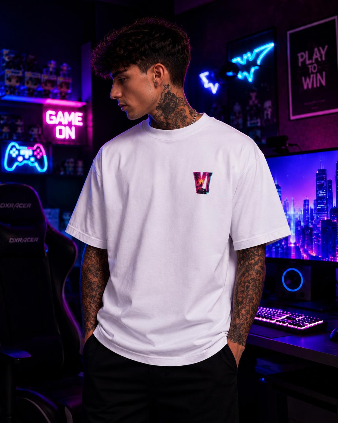 Grant Theft Gaming Unisex Heavyweight Tee | Vice Nights VI t-shirt